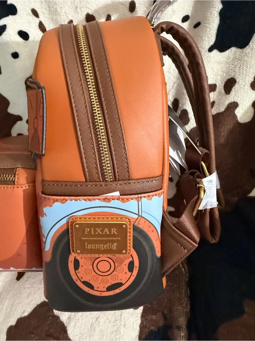 Loungefly Orange Tow Mater Mini Backpack with Character Face